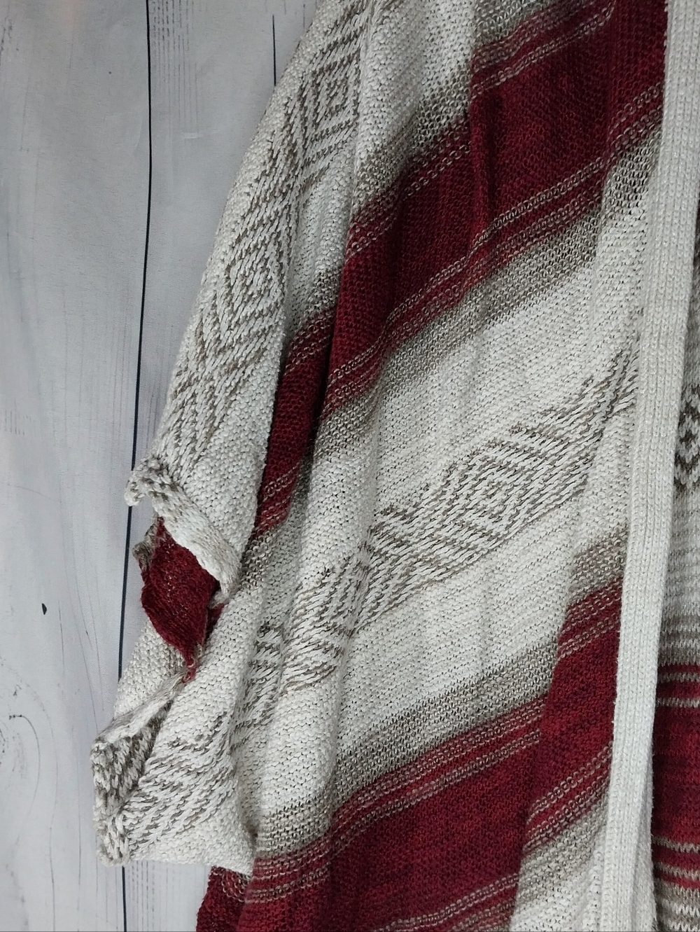 Hollister Vintage Aztec Open Front Striped Y2K Boho Western Knit Cardigan - Picture 5 of 9